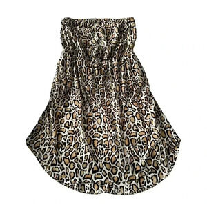 Lane Bryant dress 14/16 leopard print strapless